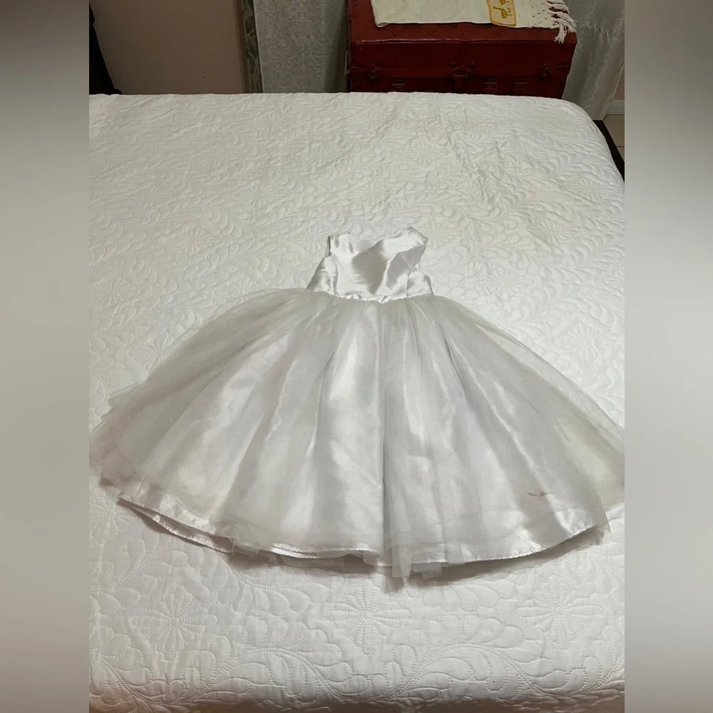 David's Bridal White Gown For Girl - Picture 1 of 16